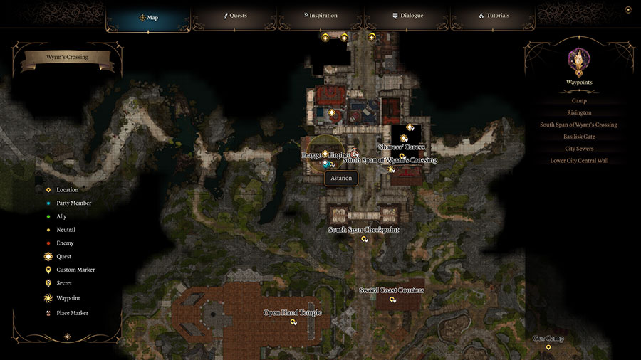 A map showing Where To Use The Strange Flowery Key In Baldur's Gate 3