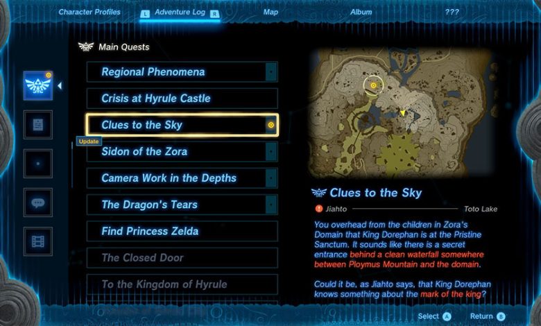 Where To Find King Dorephan Clues To The Sky Legend Of Zelda Tears Of The Kingdom