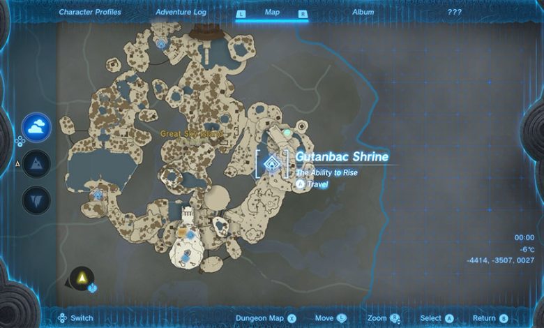 How To Reach The Ice Or Snow Shrine On Great Sky Island In Legend Of Zelda Tears Of The Kingdom