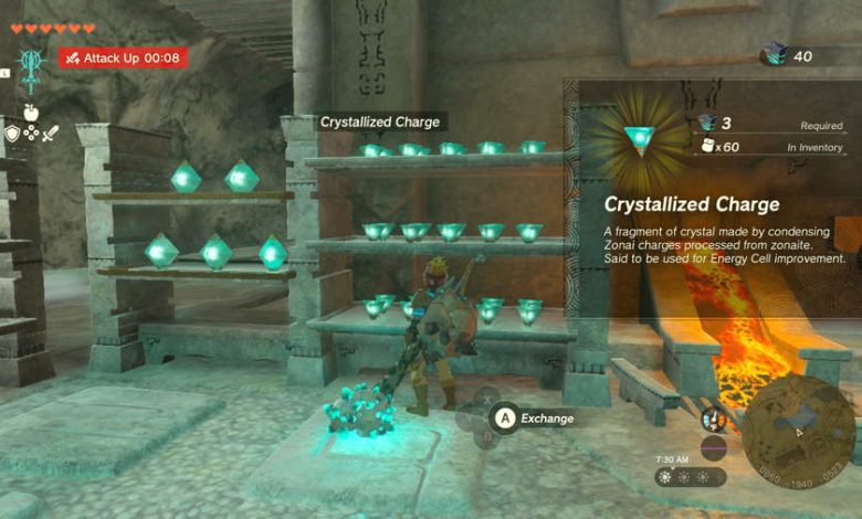 Where To Get Crystallized Charges In Zelda Tears Of The Kingdom